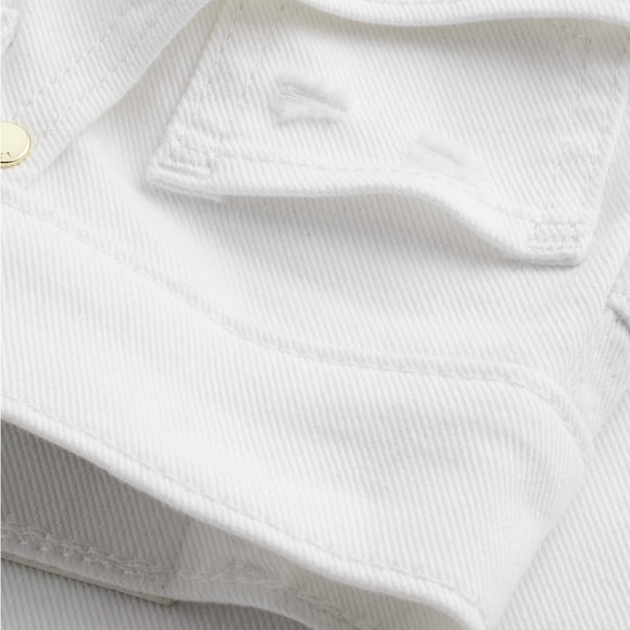 Express High Waisted White Ripped Straight Ankle Jeans NWT SZ 2R - Picture 5 of 5